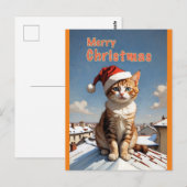 Carte Postale joyeux chat de noël (Devant / Derrière)