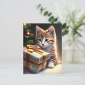 Carte Postale Joyeux chat de Noël (Debout devant)