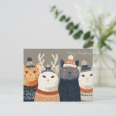 Carte Postale Joyeux Chat de Noël (Debout devant)