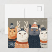 Carte Postale Joyeux Chat de Noël (Devant / Derrière)