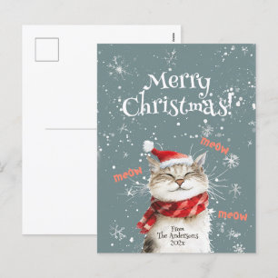 Carte postale Joyeux Chat Joyeux Noël