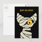 Carte Postale Joyeux chat maman d'Halloween (Devant / Derrière)