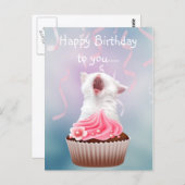 Carte Postale Joyeux chaton d'anniversaire (Devant / Derrière)