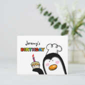 Carte Postale Joyeux chef de pingouin de cupcake (Debout devant)