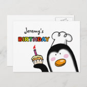 Carte Postale Joyeux chef de pingouin de cupcake (Devant / Derrière)