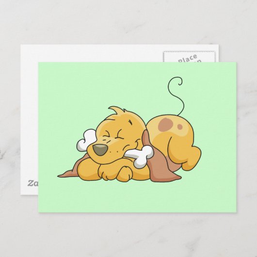 Carte Postale Joyeux Chien avec T-shirts et cadeaux d'os (Devant / Derrière)