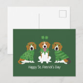 Carte Postale Joyeux chien Beagle Jour de la Saint Patrick (Devant / Derrière)