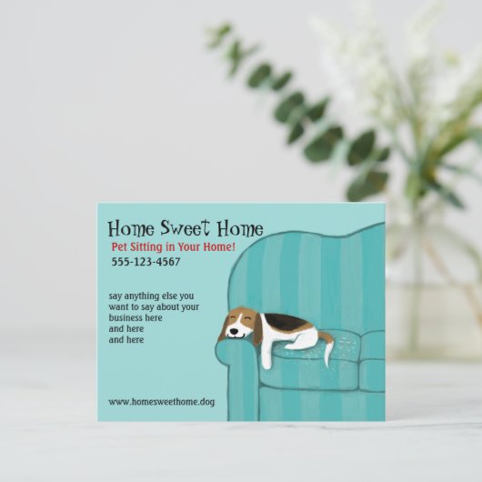 Carte Postale Joyeux chien de canapé | Cute Beagle couchage anim (Debout devant)