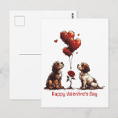 Carte Postale Joyeux Chiens Beagles de la fête des Valentines (Devant / Derrière)