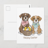 Carte Postale Joyeux Chiens De Boxer De Pâques (Devant / Derrière)