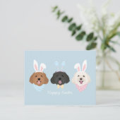 Carte Postale Joyeux Chiens de Pâques (Debout devant)