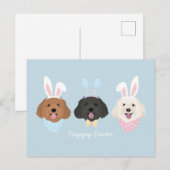 Carte Postale Joyeux Chiens de Pâques (Devant / Derrière)
