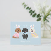 Carte Postale Joyeux Chiens de Pâques (Debout devant)