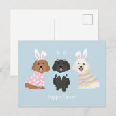 Carte Postale Joyeux Chiens de Pâques (Devant / Derrière)