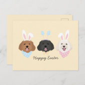 Carte Postale Joyeux Chiens de Pâques (Devant / Derrière)