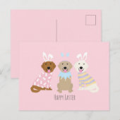 Carte Postale Joyeux Chiens de Pâques (Devant / Derrière)