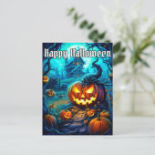 Carte Postale Joyeux Citrouille d'Halloween (Debout devant)