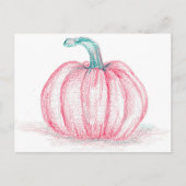 Carte Postale Joyeux Citrouille rose d'Halloween Pinkoween (Devant)
