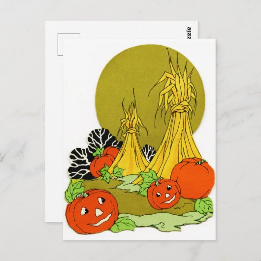 Carte Postale Joyeux Citrouilles d'automne (Devant / Derrière)