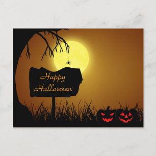 Carte Postale Joyeux Citrouilles de Jack-o'-lantern Halloween
