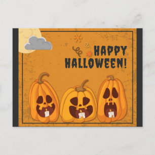 Carte Postale Joyeux Citrouilles Éffrayants d'Halloween