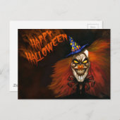 Carte Postale Joyeux Clown effrayant d'Halloween (Devant / Derrière)