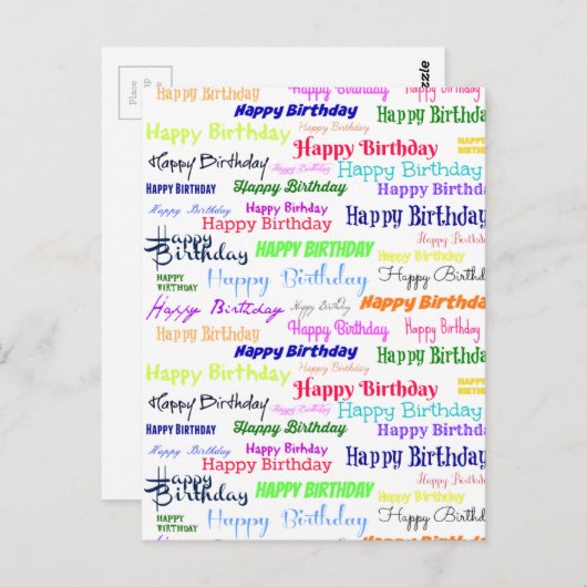 Carte Postale Joyeux Collage d'anniversaire (Devant / Derrière)