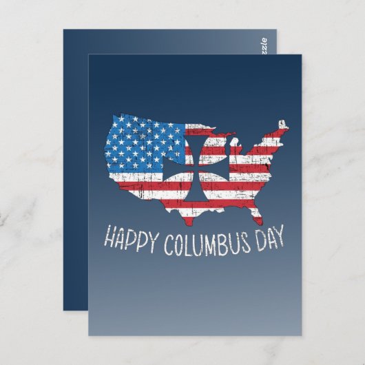 Carte postale Joyeux Columbus Day (Devant / Derrière)