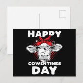 Carte Postale Joyeux Cowentines Day Cadeau Vache Lover Valentine (Devant / Derrière)