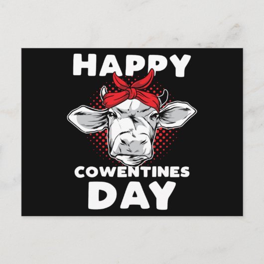 Carte Postale Joyeux Cowentines Day Cadeau Vache Lover Valentine (Devant)