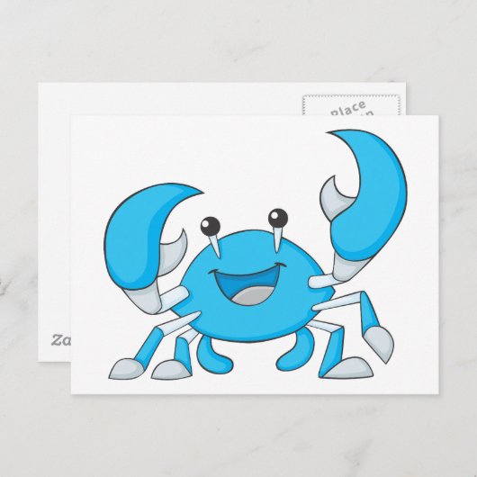 Carte Postale Joyeux crabe bleu (Devant / Derrière)