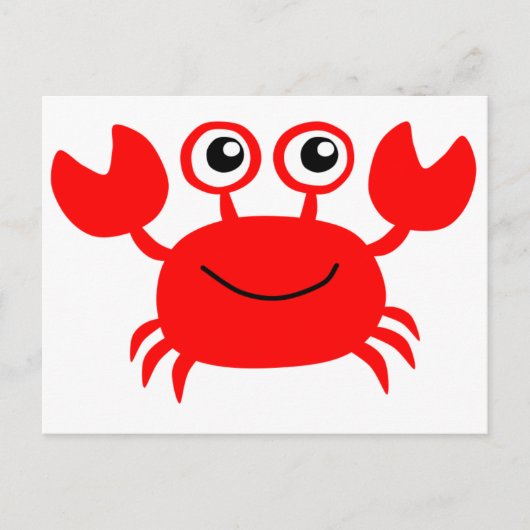 Carte Postale Joyeux crabe rouge caricature (Devant)