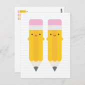 Carte Postale Joyeux crayons Kawaii (Devant / Derrière)
