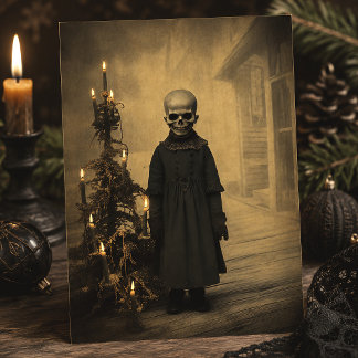 Carte Postale Joyeux Creepmas squelette victorien gothique Noël