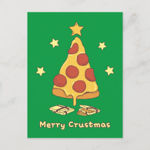 Carte Postale Joyeux Croûtonël - Noël Pizza