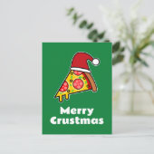 Carte Postale Joyeux Crustmas FUNNY PIZA SLICE PÈRE NOËL (Debout devant)