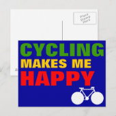 Carte Postale joyeux cycliste (Devant / Derrière)