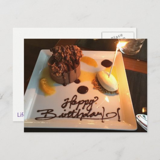 Carte Postale Joyeux dessert d'anniversaire (Devant / Derrière)