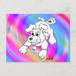 Carte Postale Joyeux dessin au crayon de charbon de bois