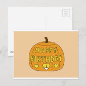 Carte Postale Joyeux dessin d'anniversaire d'Halloween (Devant / Derrière)