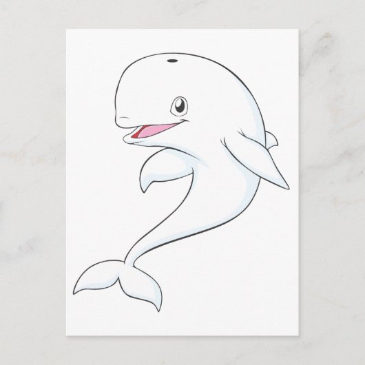 Carte Postale Joyeux dessin de baleine de Beluga (Devant)