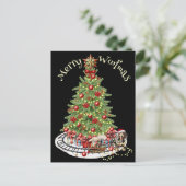 Carte Postale Joyeux dessin de chien de Woofmas - Dachshund (Debout devant)