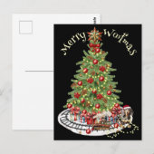 Carte Postale Joyeux dessin de chien de Woofmas - Dachshund (Devant / Derrière)