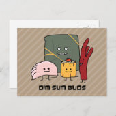 Carte Postale Joyeux Dim Sum Buds (Devant / Derrière)