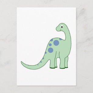 Carte Postale Joyeux Dinosaur Dessin Vert