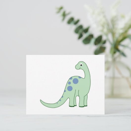 Carte Postale Joyeux Dinosaur Dessin Vert (Debout devant)