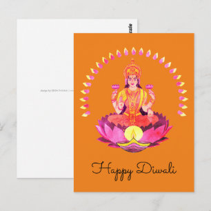 Carte Postale Joyeux Diwali - Deepalavi déesse Lakshmi 1
