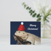 Carte Postale Joyeux dragon à dos de Noël dans un chapeau de Pèr (Debout devant)