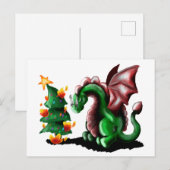 Carte Postale Joyeux dragon de Noël (Devant / Derrière)
