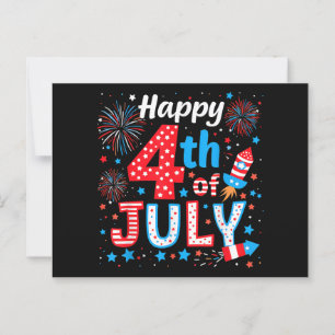 Carte Postale Joyeux drapeau américain 4 juillet patriotique USA